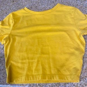 yellow crop top tee